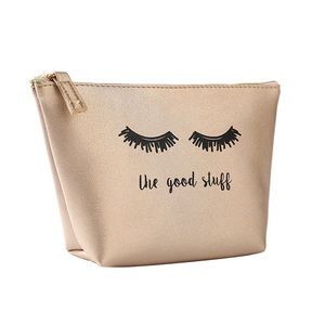 Gold Shiny Makeup Bag "The Good Stuff"